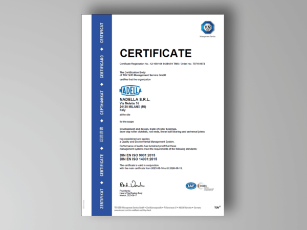 Nadella ISO:14001 Certification Nadella ISO:14001 Certification